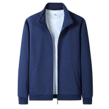 Men's Casual Long Sleeve Zipper Cardigan SweatshirtHaze Blue3XL