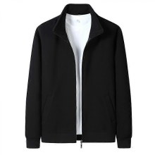 Felpa cardigan casual da uomo a maniche lunghe con cerniera, nera, taglia L