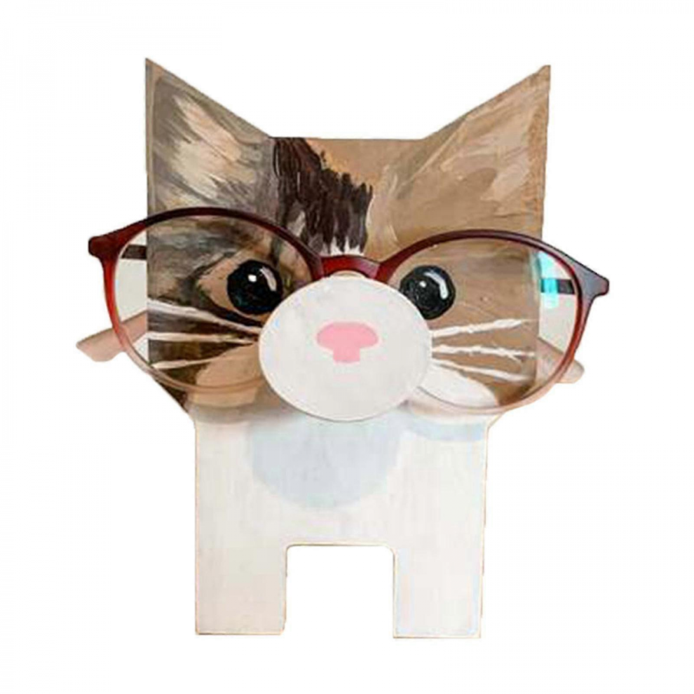 Animal Glasses Frame Holder, Dog Wooden Eyeglass Display StandCat