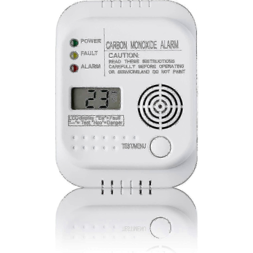 Battery-Powered CO Detector with Display & Temperature Gauge