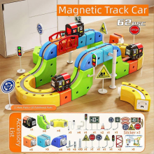 Anti-Gravity Magnetic Train Set, 167pcs STEM Building Kit, DIY Flexible Track Toy, Christmas Birthday Gift for Kids62pcs