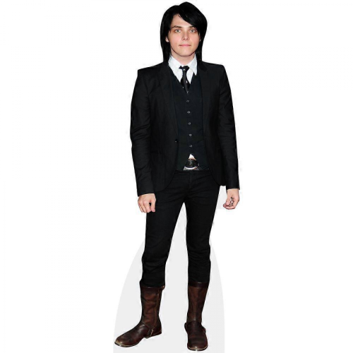 Gerard Way Pappaufsteller in schwarzem Outfit (Lebensgröße oder Mini)