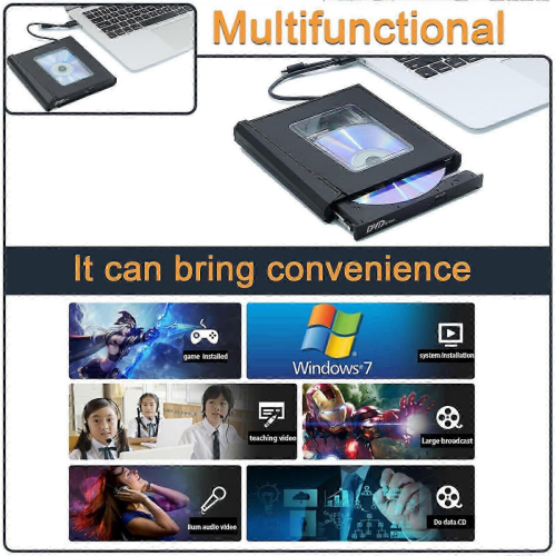 2025 LightScribe External CD/DVD Drive, Slim Aluminum Alloy Design 1