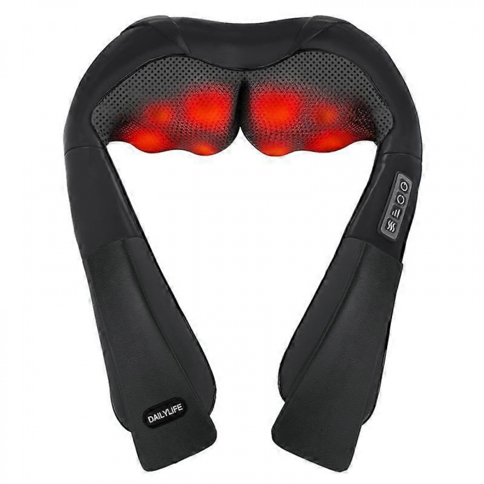 Shiatsu Neck Back Shoulder Massager, Electric Car Massage Pillow for Neck Back Shoulder Foot LegBlack