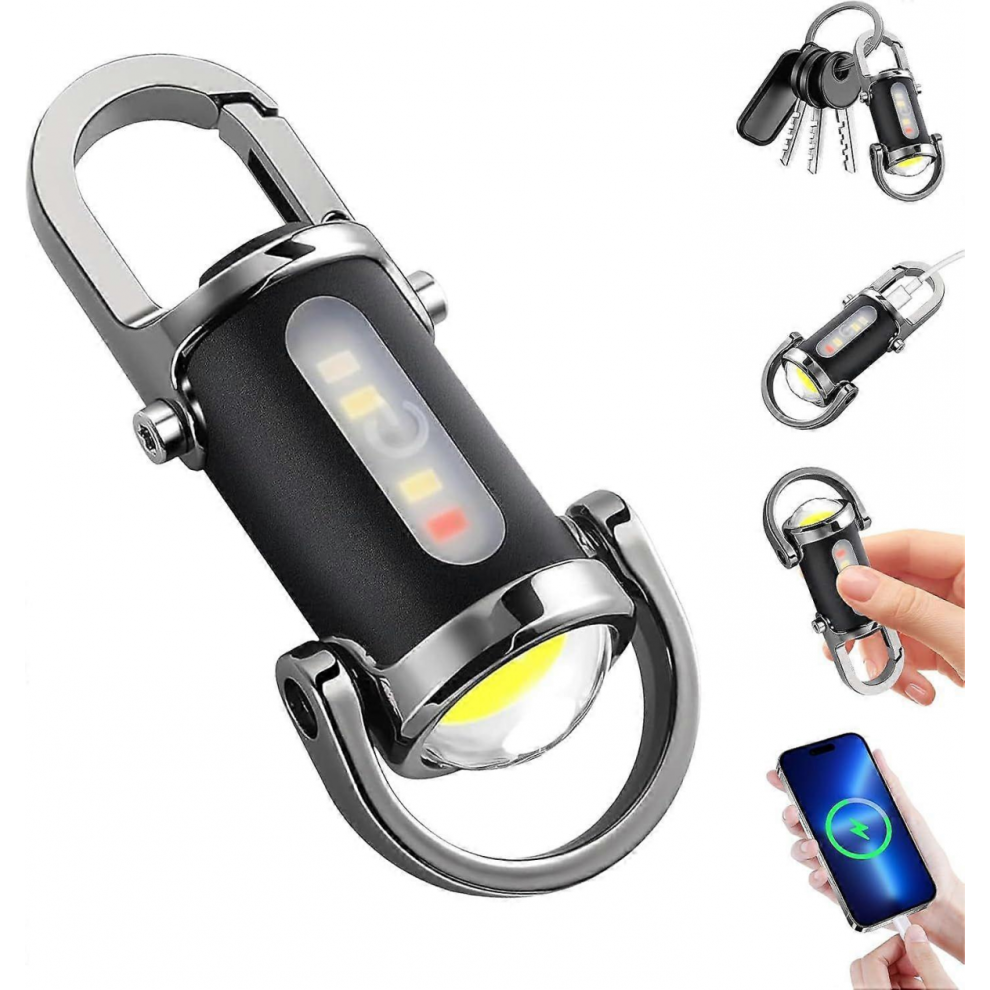 Ultra Bright Usb-C Rechargeable Led Flashlight, 5 Modes Waterproof Keychain Light For Camping Fishing Emergency 5008878220662