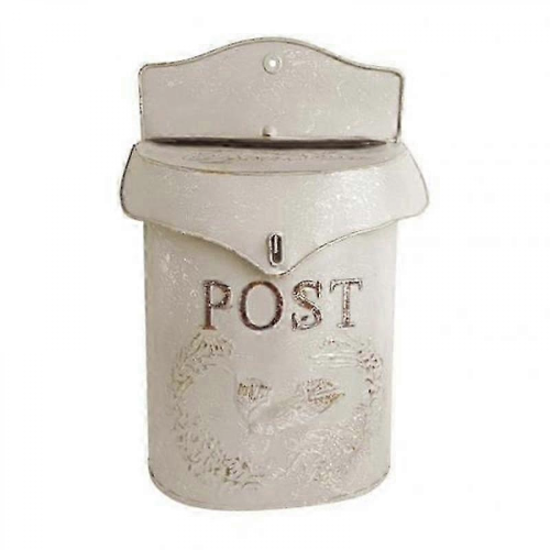 Vintage Iron Wall Mounted Lockable Mailboxwhite