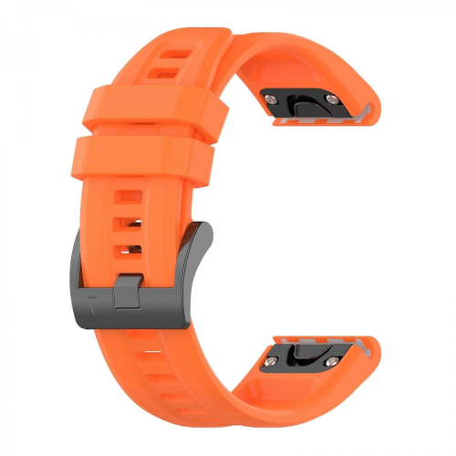 Solid Color Silicone Watch BandOrangeFor Garmin Fenix 7 Pro 47mm