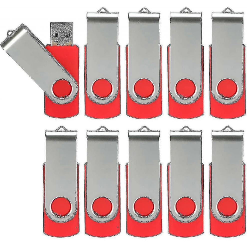 10 Pack Usb 2.0 Flash Drives Swivel Thumb Drive Bulk Memory Stick Storage8gb10 Pack Red 5008878223953
