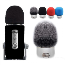 Housse de microphone en mousse pour Blue Yeti/Yeti Pro, filtre anti-pop, manteau de fourrure noire