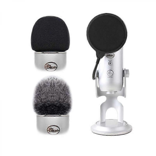 Blue Yeti/Yeti Pro Microphone Foam Cover Windshield Pop Filtergray fur coat 1