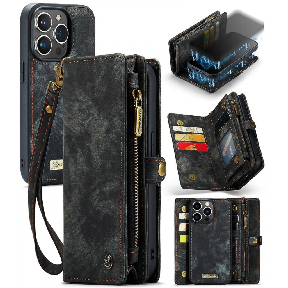 Iphone 13 Pro Leather Wallet Case With Card Slot, Stand & Photo Frameblack 5008878223380
