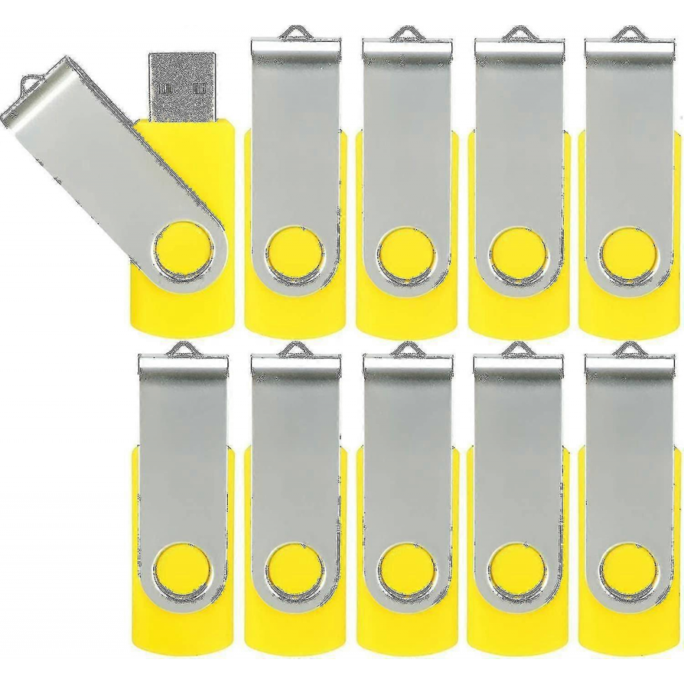 10 Pack Usb 2.0 Flash Drives Swivel Thumb Drive Bulk Memory Stick Storage4gb10 Pack Yellow 5008878223946