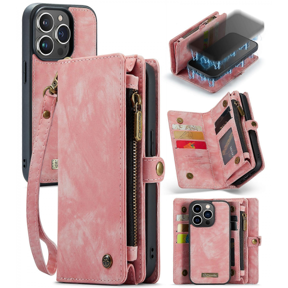 Iphone 13 Pro Leather Wallet Case With Card Slot, Stand & Photo Framepink 5008878223410