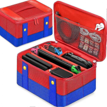 Switch 2 Tragetasche: Großes Fassungsvermögen, Schutz nach Militärstandard für Konsole und Pro Controller, Rot, 1 Stück