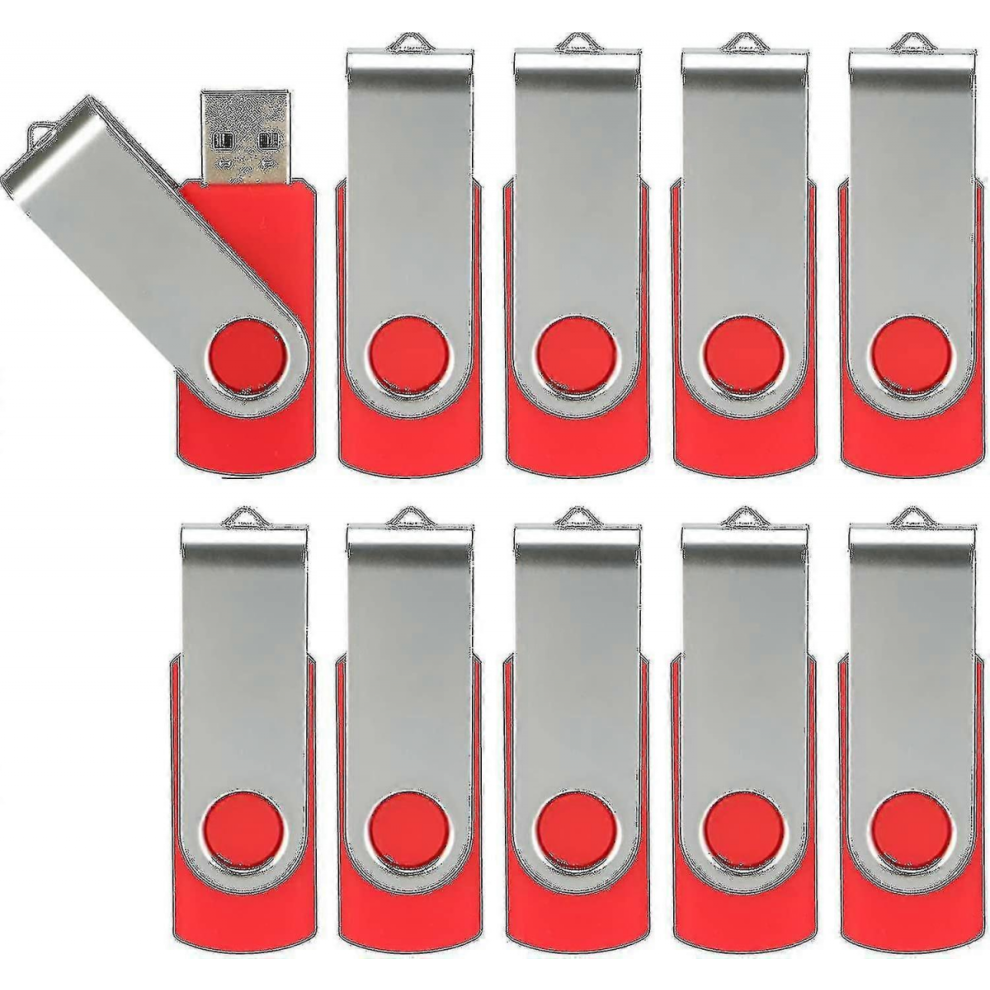 10 Pack Usb 2.0 Flash Drives Swivel Thumb Drive Bulk Memory Stick Storage16gb10 Pack Red 5008878223922