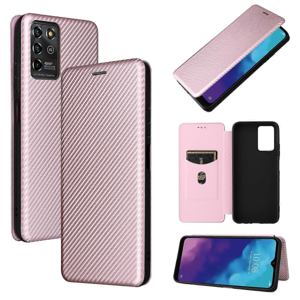 Zte Blade V30 Vita Carbon Fiber Flip Case With Card Slotpink 5008878224165