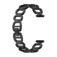 Cinturino per orologio Fitbit Luxe/Special Edition in acciaio inossidabile, nero, nero
