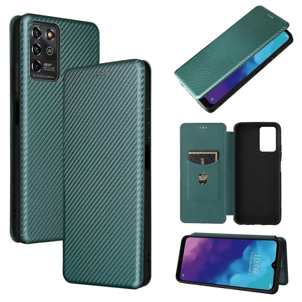 Zte Blade V30 Vita Carbon Fiber Flip Case With Card Slotgreen 5008878224158