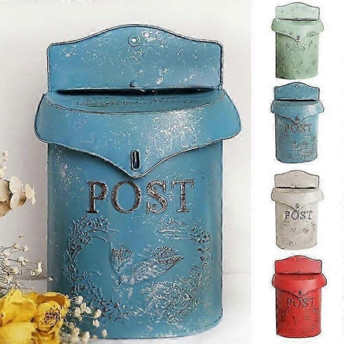 Vintage Iron Wall Mounted Lockable Mailboxgreen 2