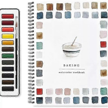 Watercolor Workbook for Beginners with 12-Color Paint SetBaking