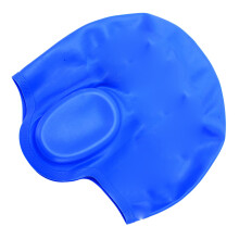 Cuffia elastica in silicone impermeabile 3D, per adulti, blu scuro