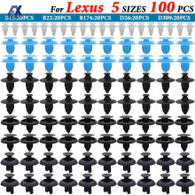 100X 5 Größen Automatikbefestigung Auto Pushpin-Nietenclips Stoßstangen-Kotflügel-Paneelhalter für Lexus IS200 CT200H GS300 RX400H/450H