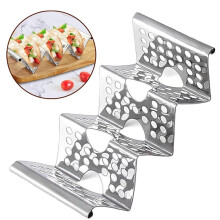 1pc Taco Stand Stainless Steel Taco Holder Fast Heating 3 Tortillas Tray Pancake Racks Taco Plates Display Stand Kitchen Tools