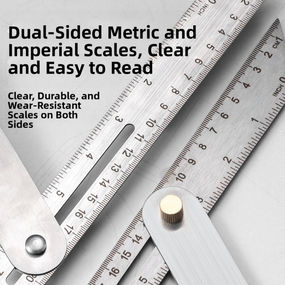 High-Precision Stainless Steel Angle Ruler: Versatile Tool For Woodworking Angle Ruler Measuring Ruler 6935161538700