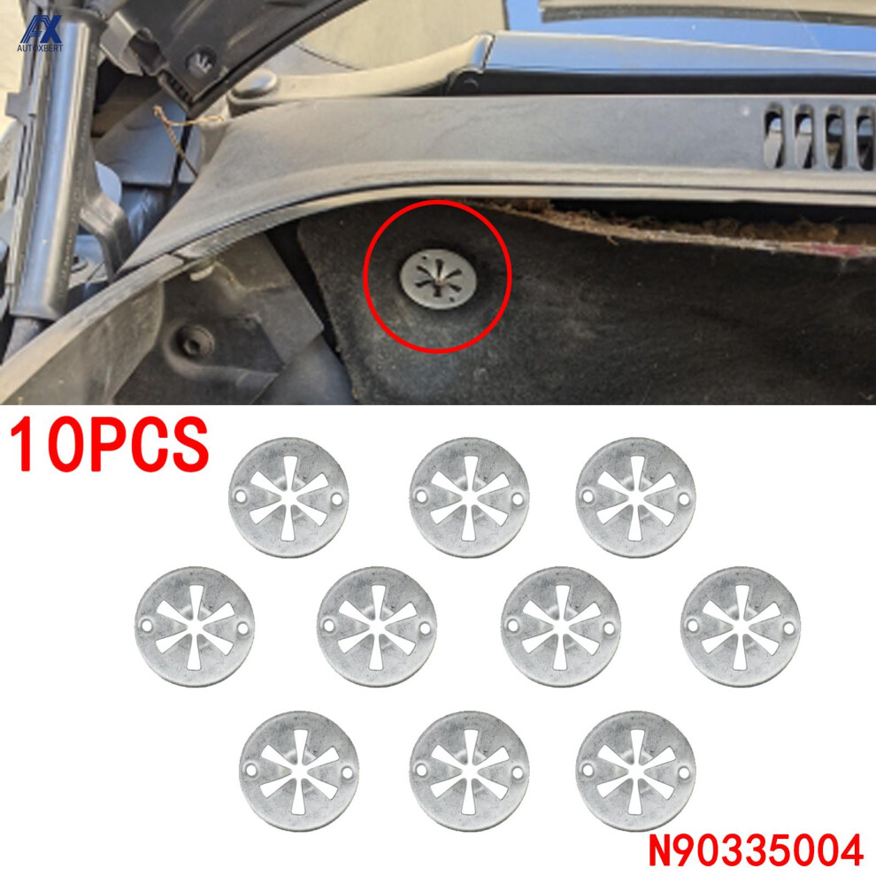 10Pcs Metal Hood Bonnet Under Engine Insulation Cover Clips For Volkswagen Vw Audi Ford Seat Skoda Auto Fastener 6935161455243