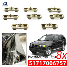 8Pcs graue Dichtungsstreifen für BMW X5 E53 Türdichtungsklammer vorne hinten 51717006757 Motorhaubenmontage Kunststoffdichtung