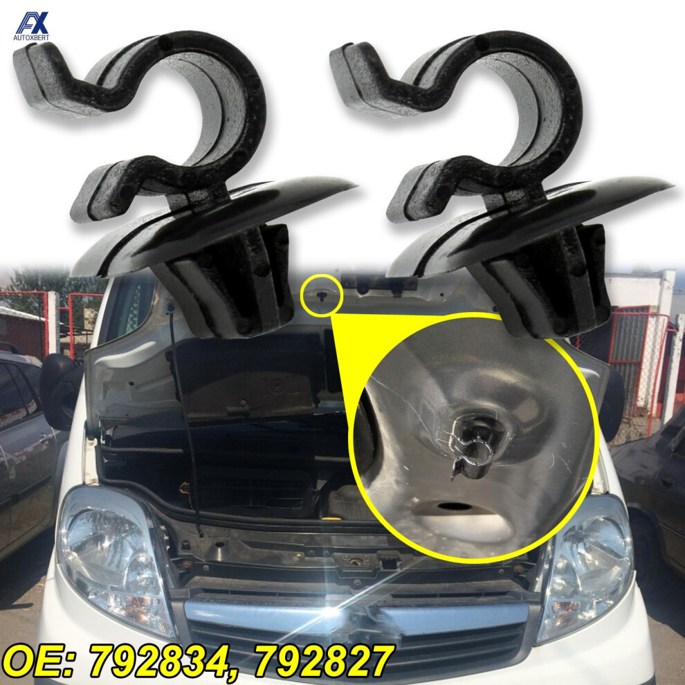 Pair Hood Bonnet Rod Support Prop Clip Stay Clamp Holder 792834 For Vauxhall Opel Vivaro X83 2001 - 2014 Fastener Retainer 2002 6935161454796