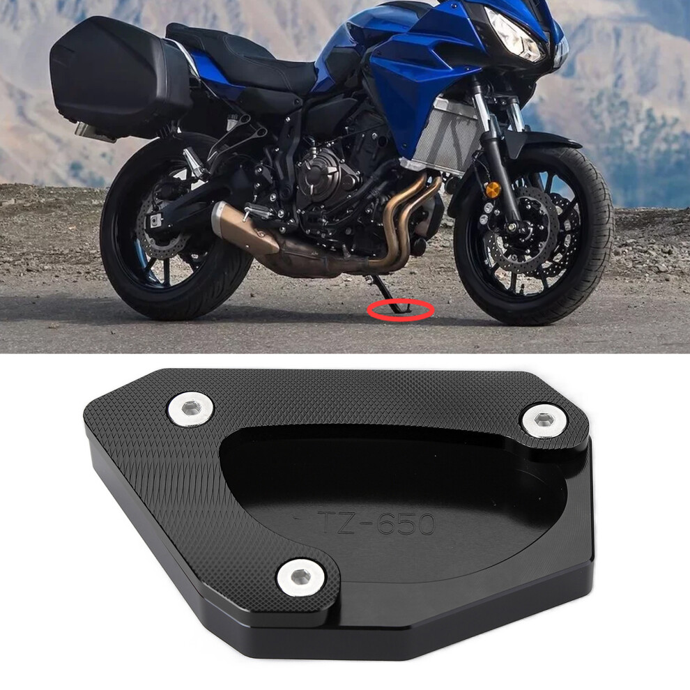 Aluminium Motorcycle Kickstand Extension Plate For Dl650 2004-2020 Black 7681377323942