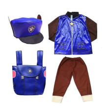 Set di costumi da cosplay per bambini e bambine PAW Patrol, regalo per festa di compleanno di Halloween, set di borse blu, lunghezza 130-140 cm