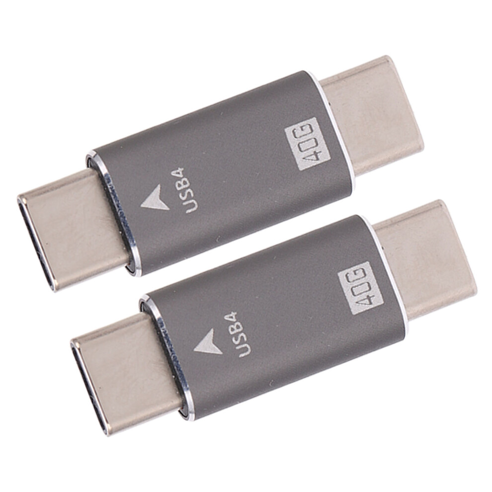 2Pcs Usb C Male To Male Adapter 8K 40Gbps 100W Compact Aluminum 6951372414541