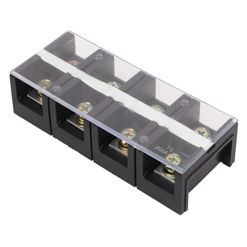 200A Dual Row High Current Screw Terminal Block 600V 4 Position With Pc Cover 4051372414557