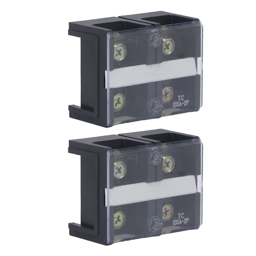 2Pcs Wire Barrier Block Terminal Strip 600V 100A M6, 2 Positions 5001372414865