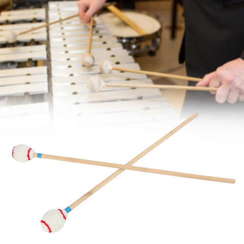 Comfortable Bamboo Marimba Mallets: Medium Hard Heads for Easy Play