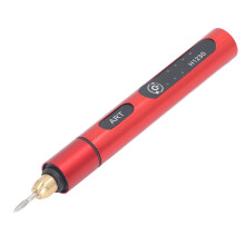 Perceuse électrique de gravure rechargeable 5V 10W 3 vitesses en aluminium rouge