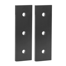 2 piezas de placa de unión de aluminio con 3 agujeros, de 30x30 mm, color plateado