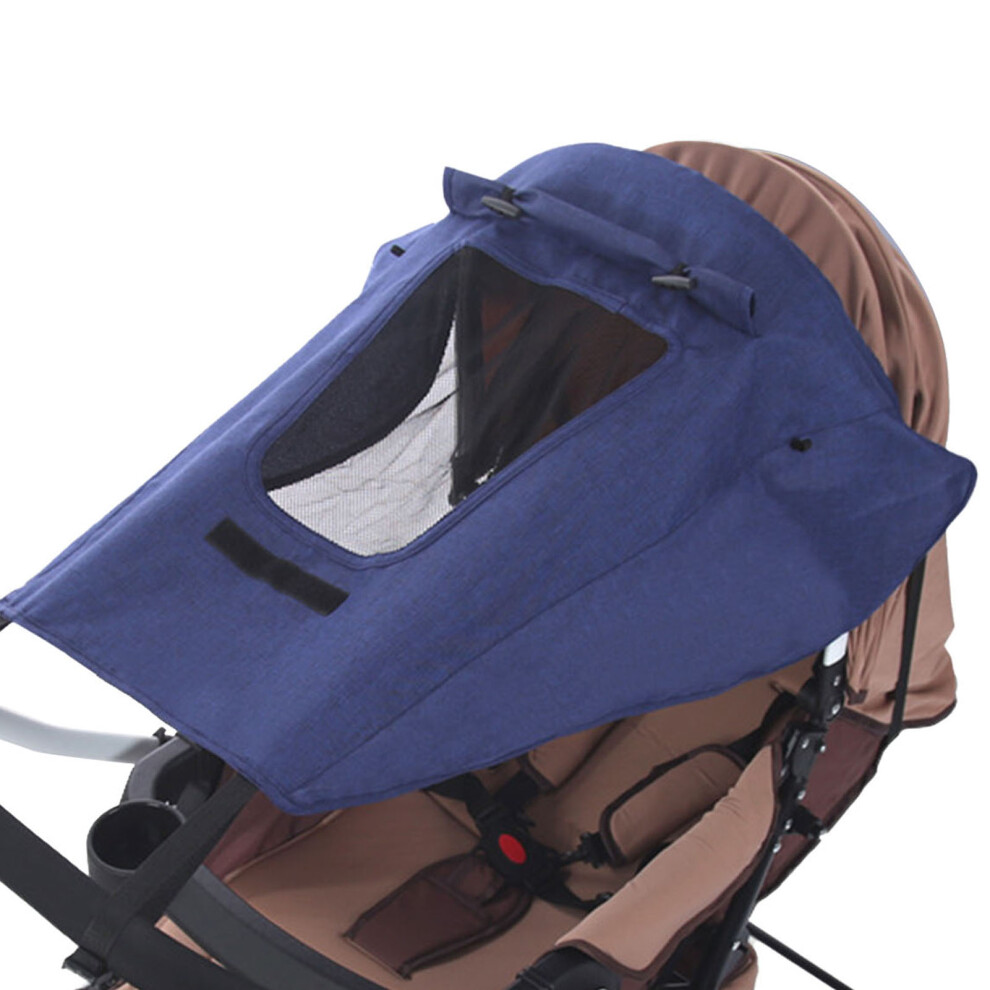 Baby Stroller Awning Canopy Navy Uv Sun & Rain Shade Universal Blue