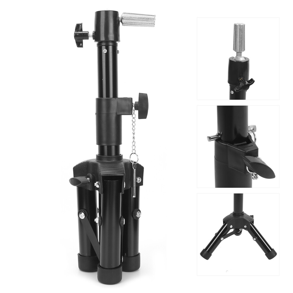 Unisex Foldable Alloy Mannequin Head Stand Tripod, Adjustable & Lightweight