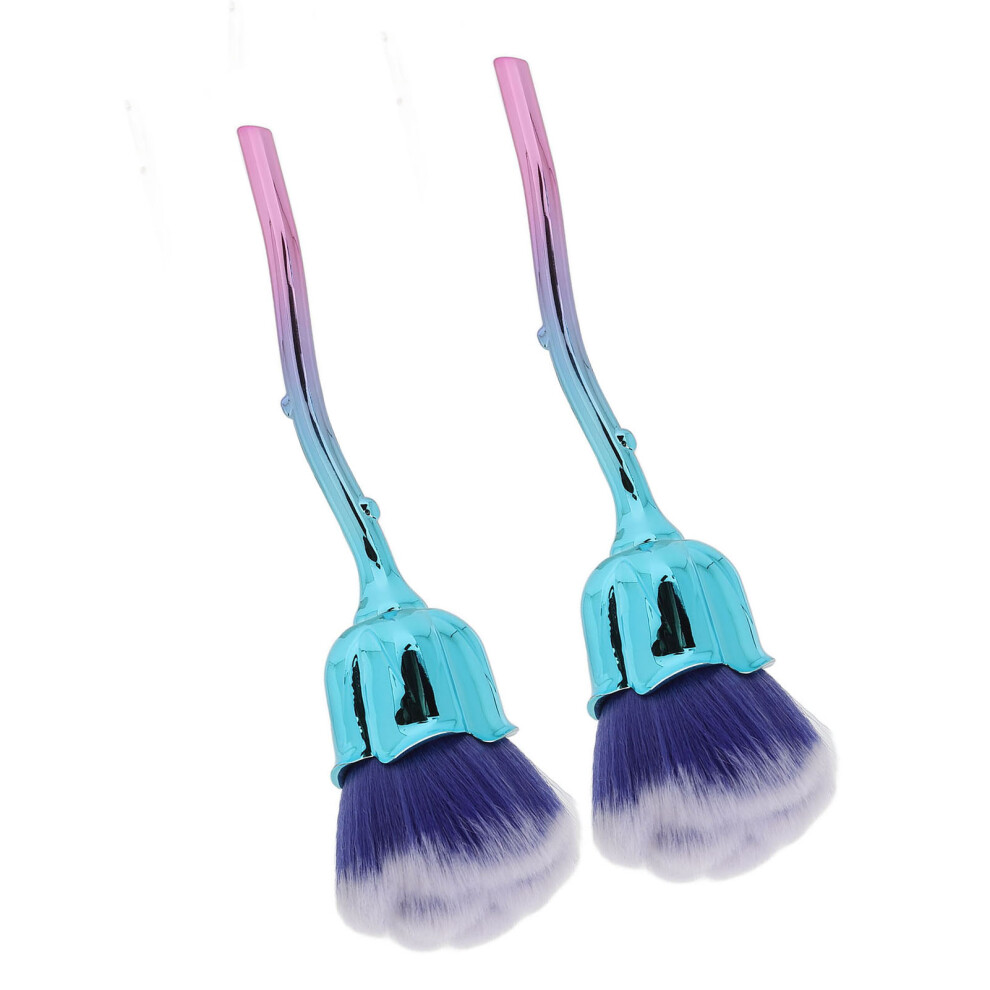 2pcs Nail Dust Brush Cleaning Rose Handle | ABS Nylon Hair Makeup Tools
