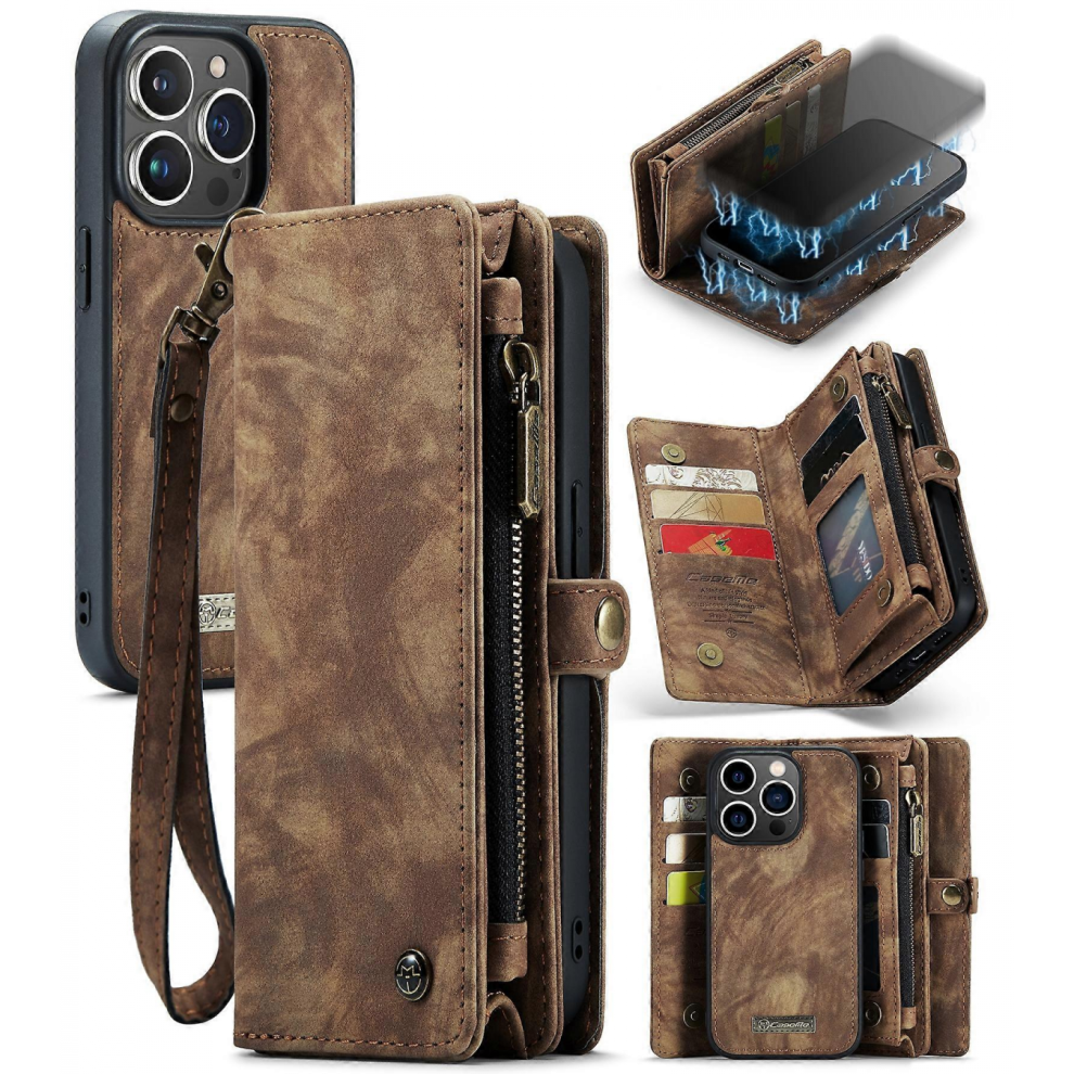 Iphone 13 Pro Leather Wallet Case With Card Slot, Stand & Photo Framebrown 5008878232863