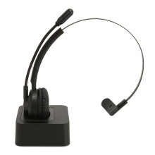 Single Ear Bluetooth Headset with Rotatable Mic Wireless Design & Charging Base