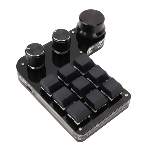 9-Key Programmable Macro Pad, Versatile 3 Multi-Function Knob Control Center, User-Friendly Interface And RGB Backlighting, Ideal For Gaming, Office, 2