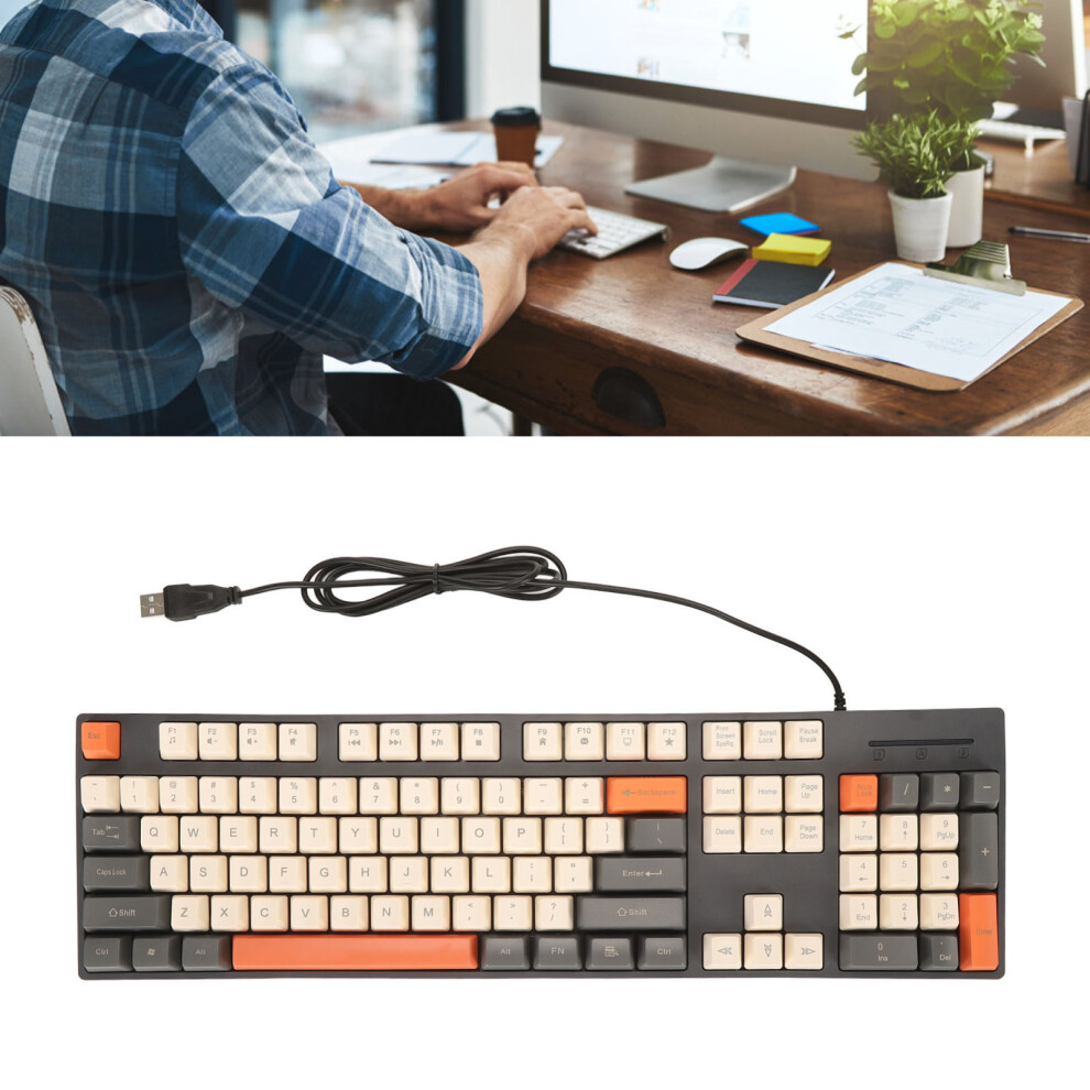Kabelgebundene Tastatur Mit 104 Tasten, 3 Farben, 7465065061060