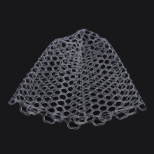 Collapsible Fly Fishing Net with Clear Rubber Bag 21cm Depth White