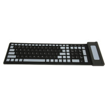 Tastiera in silicone impermeabile e antipolvere da 107 tasti, wireless, silenziosa e pieghevole