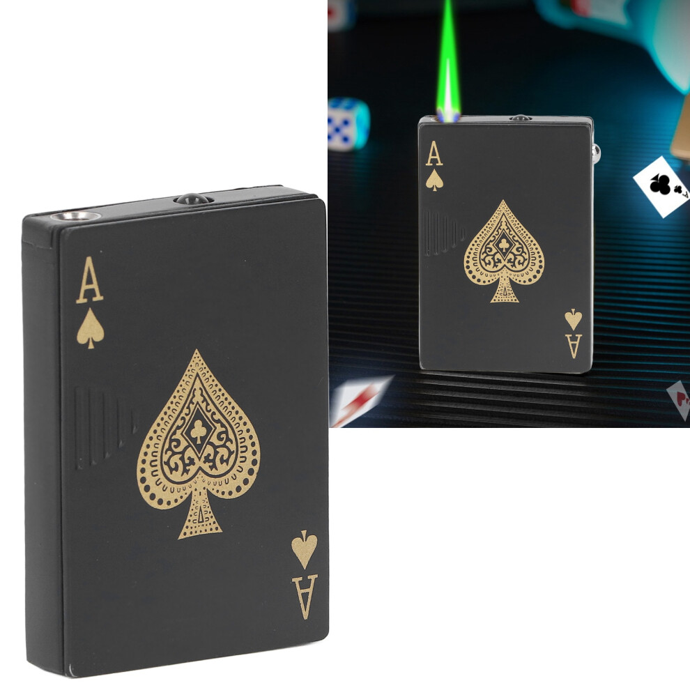 Black/Light Stylish Spade A Zinc Alloy Lighter With Uv Inspection