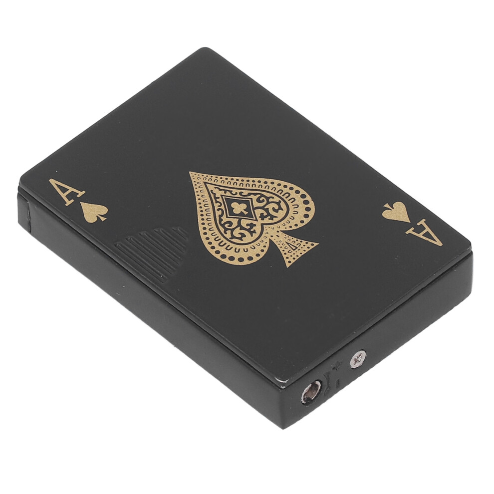 Light/Black Windproof Zinc Alloy Poker Er, Refillable, 50Mah Battery